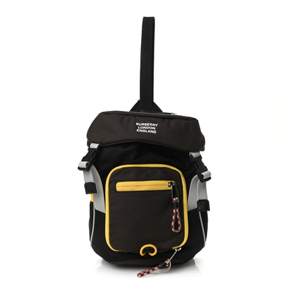 Burberry Nylon Medium Leo Sling Bag Black Yellow Grey 1 of 9