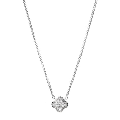 Van Cleef & Arpels 18K White Gold Diamond Pure Alhambra Pendant Necklace 1 of 8