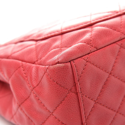 Chanel Washed Caviar Quilted Maxi Single Flap Fuchsia 12 of 13