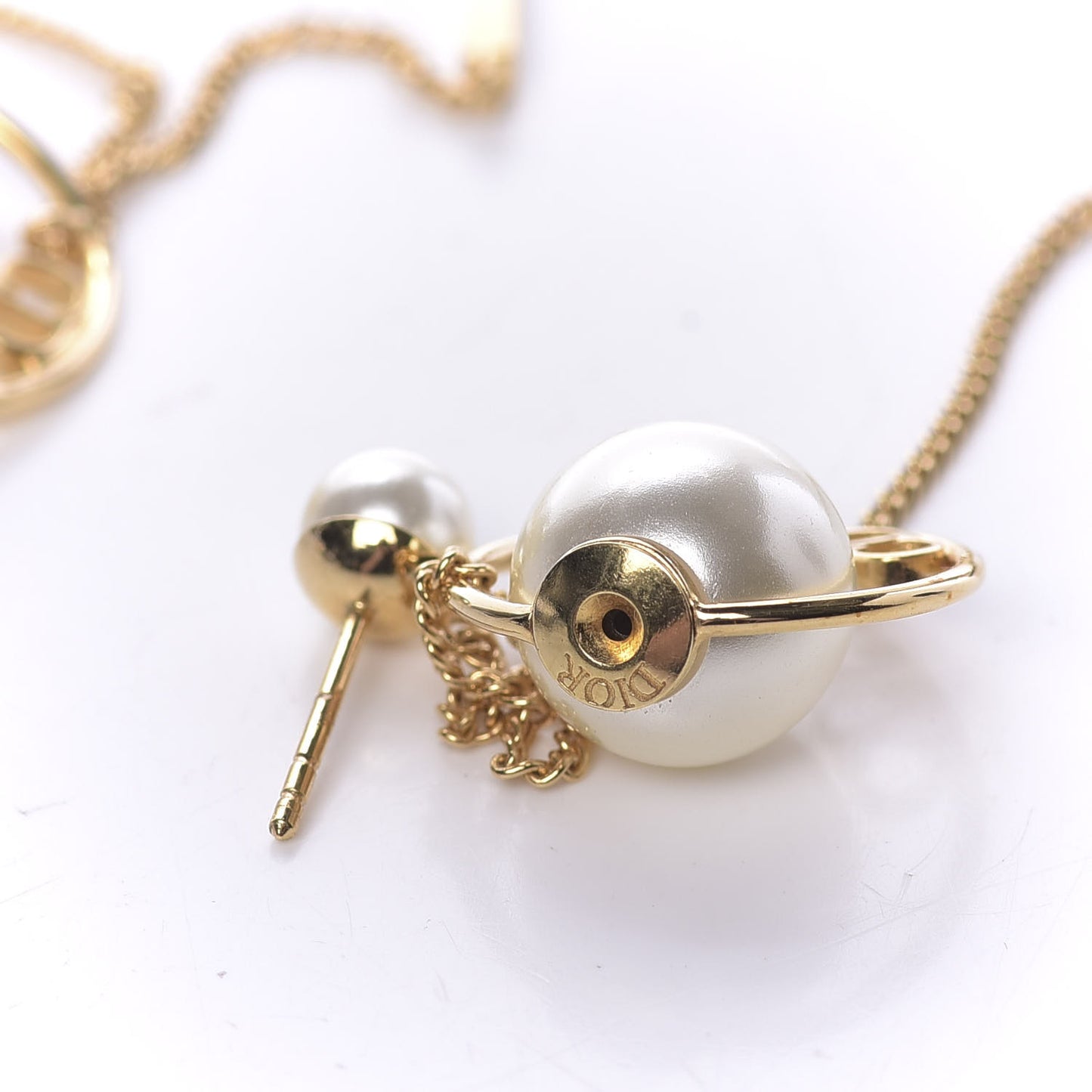 Pearl Tribales Dangle Chain Earrings Gold