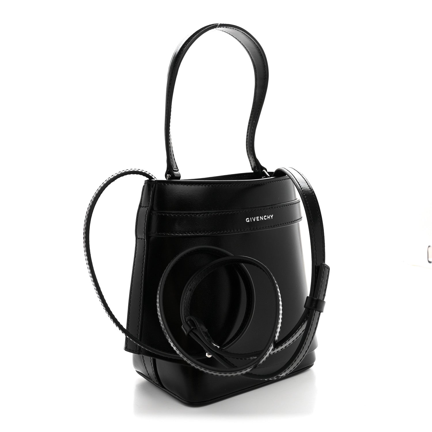 Givenchy Box Calfskin Shark Lock Bucket Bag Black 1938822