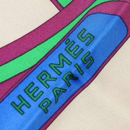Hermes Silk Balade En Berline Scarf 90 Mastic Vert Juane 7 of 7