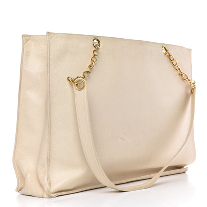 Chanel Caviar CC Shopper Tote Beige Clair 3 of 29