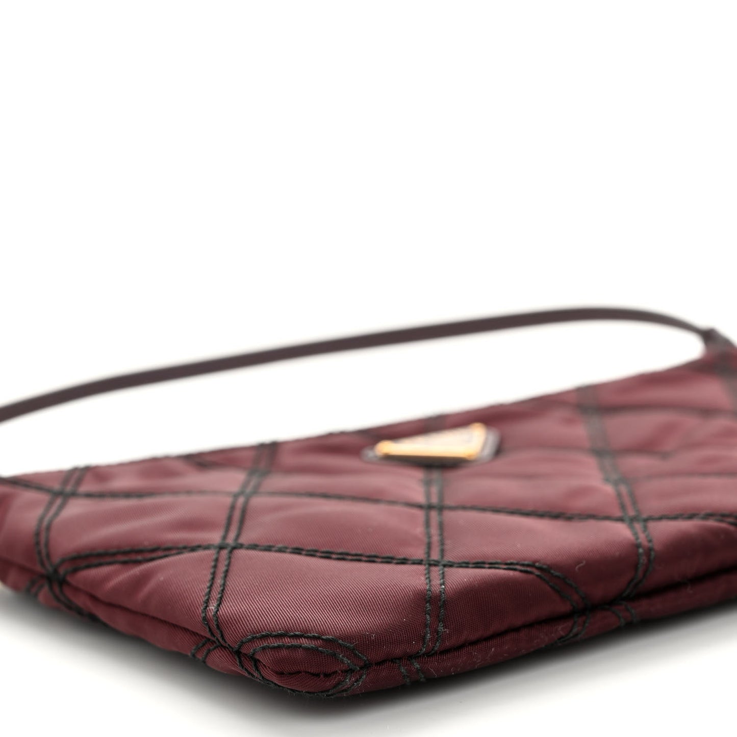 Tessuto Nylon Quilted Pochette Bag Granato