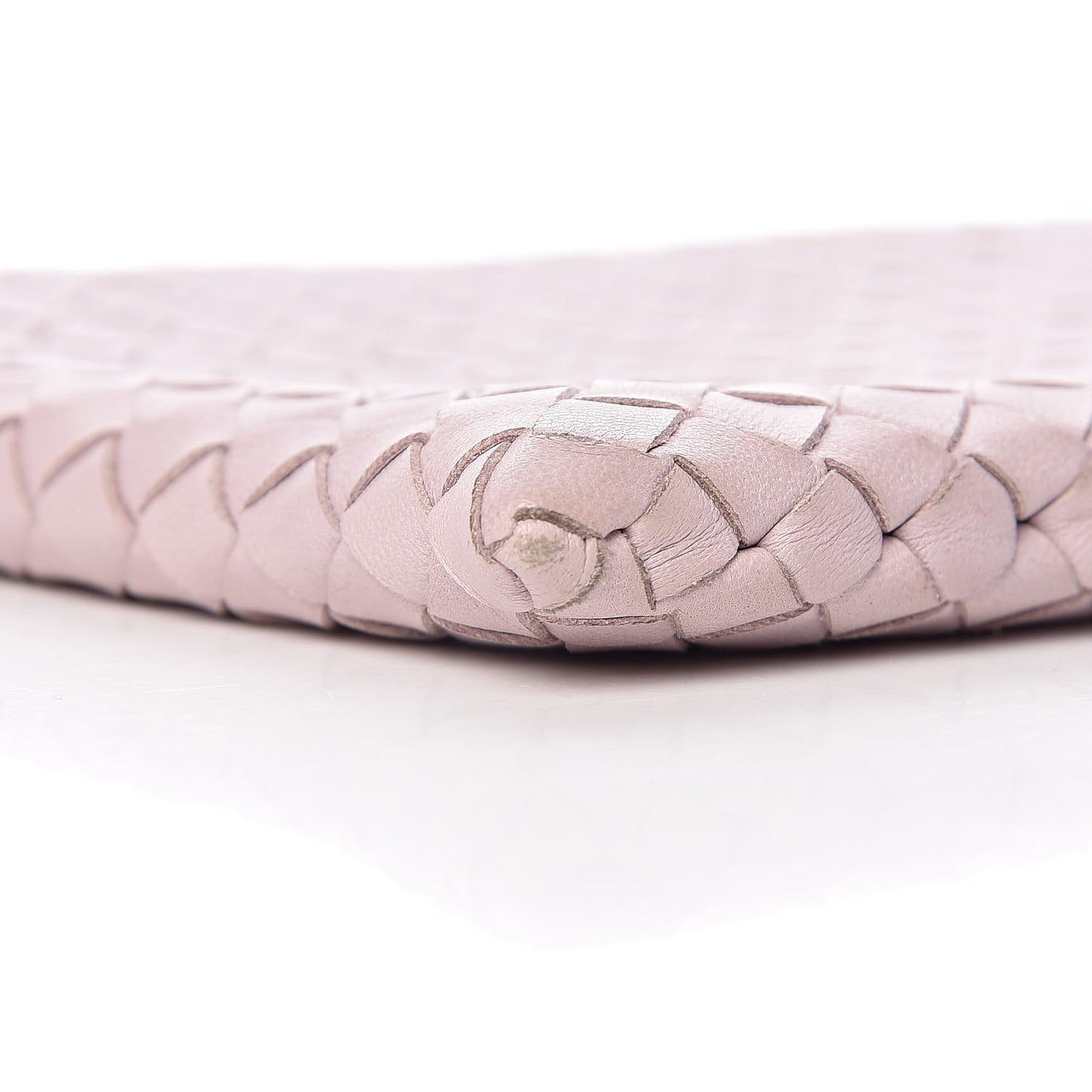 Nappa Intrecciato Flat Zip Pouch Antique Rose