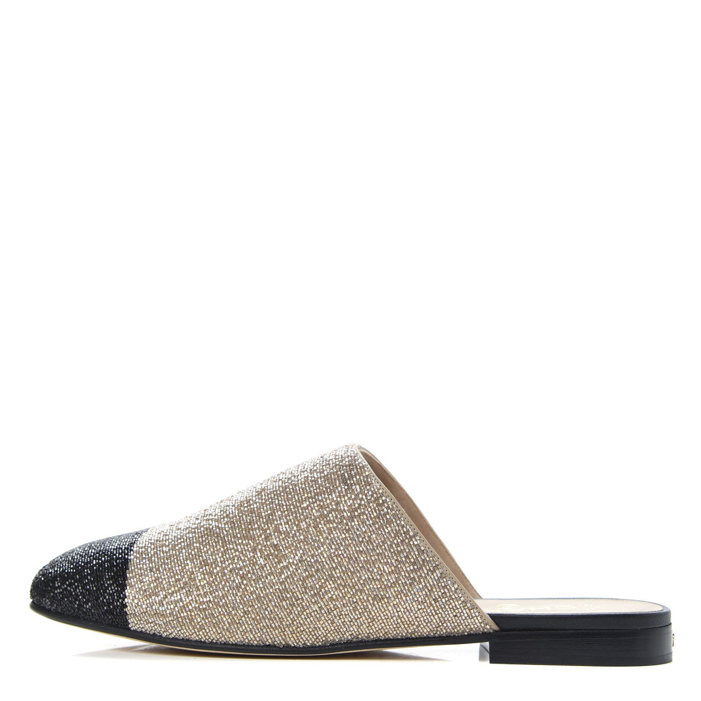 Pearl Embroidery CC Mules 40 Beige Black