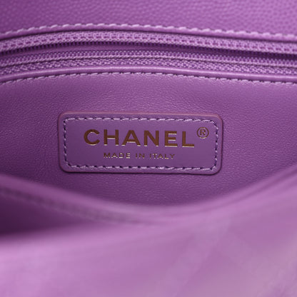 Chanel Caviar Quilted Mini Coco Handle Flap Purple 6 of 11