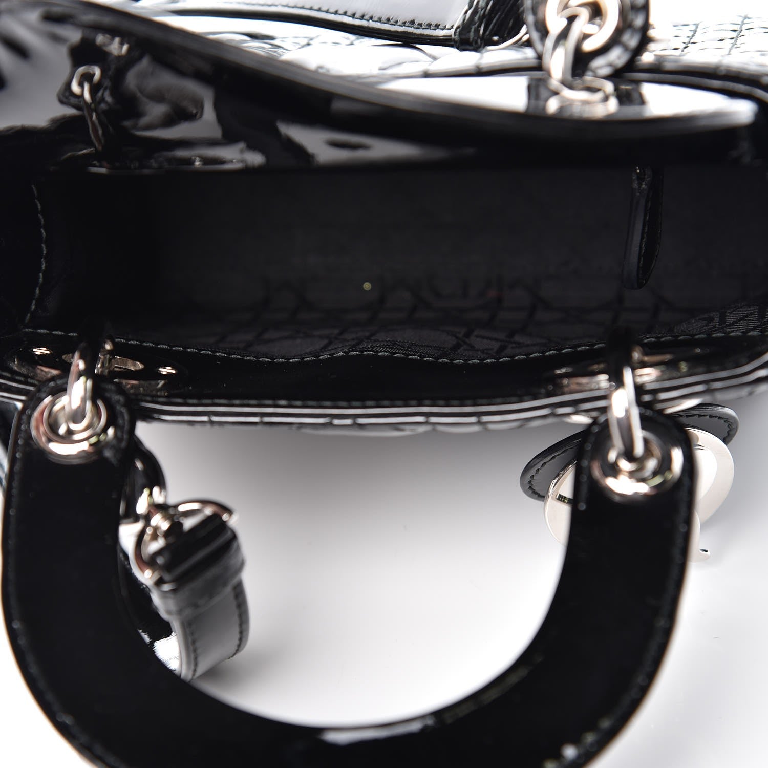 Christian Dior Patent Cannage Mini Lady Dior Black 5 of 8