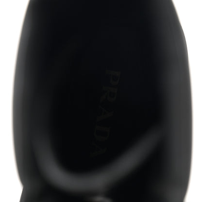 Prada Spazzolato Rois Re-Nylon Metal Triangle Logo Mens 40mm Combat Boots 10 Black 8 of 9