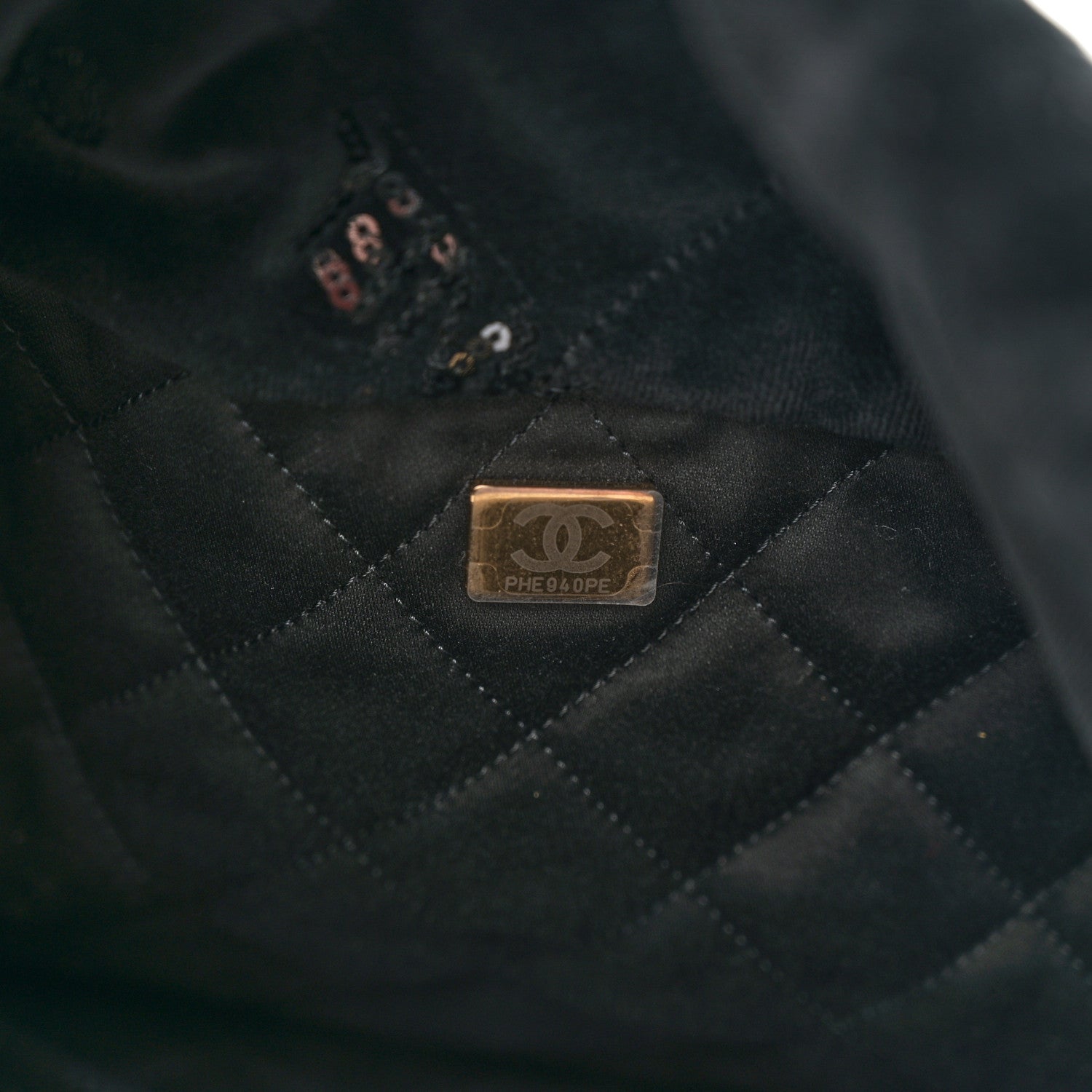 Chanel Velvet Sequin Quilted Chanel 22 Black 8 of 11