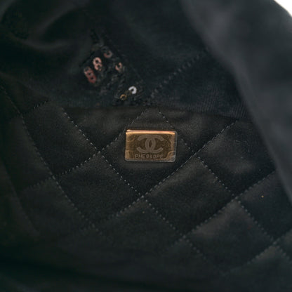 Chanel Velvet Sequin Quilted Chanel 22 Black 8 of 11