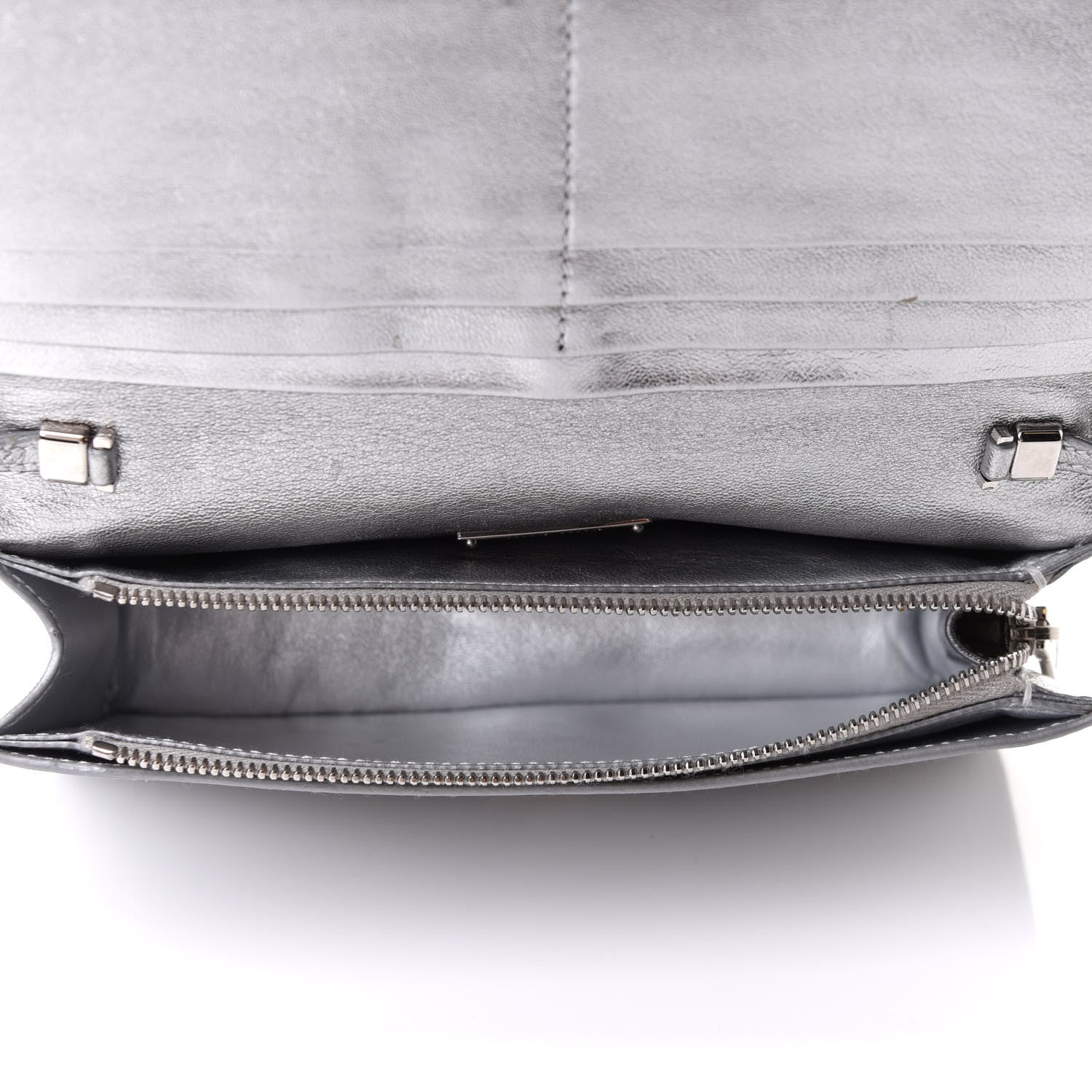 Miu Miu Metallic Embellished Crystal Shoulder Bag Silver 4 of 9