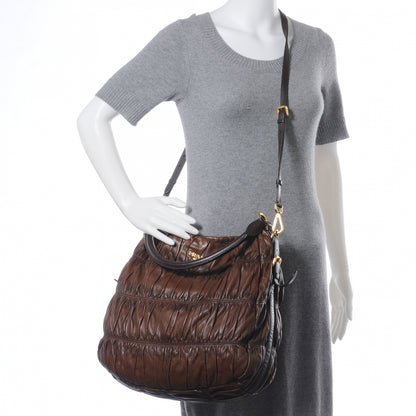 Prada Nappa Gaufre Shopping Tote Brown 2 of 8