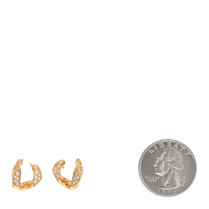 Louis Vuitton 18K Yellow Gold Diamond Cuban Chain Earrings 2 of 4