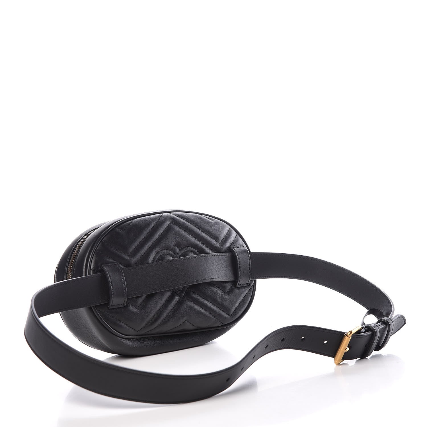 Gucci Calfskin Matelasse GG Marmont Belt Bag 95 38 Black 3 of 10