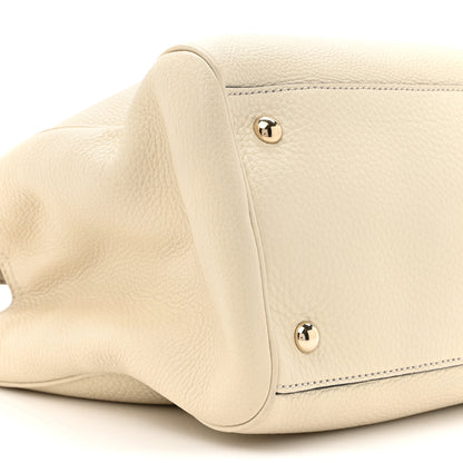Gucci Pebbled Calfskin Medium Bamboo Shopper Tote Off White 11 of 12
