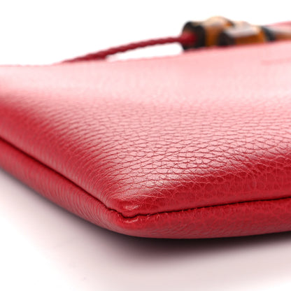 Gucci Calfskin Large Bamboo Clutch Red 9 of 10