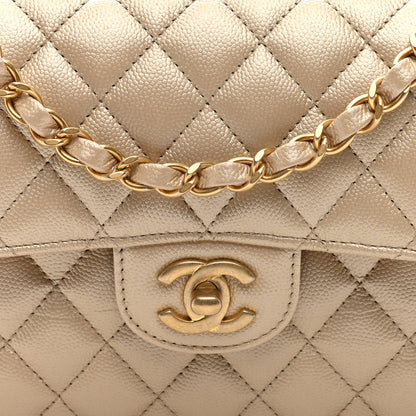 Chanel Iridescent Caviar Quilted Small Double Flap  Beige 8 of 10