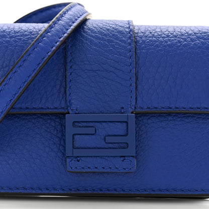 Fendi Cuoio Romano Monochrome Micro Flat Baguette Blue Neon 8 of 10