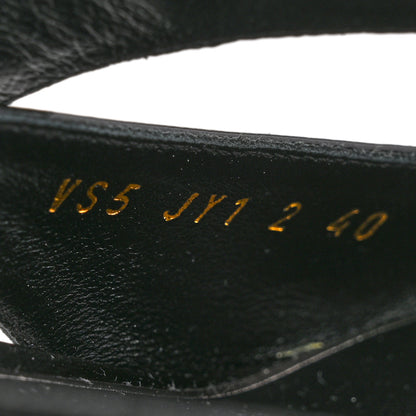 Valentino Garavani Wrinkled Patent Vlogo Turn Lock Slingback 65mm Pumps 40 Black 9 of 10