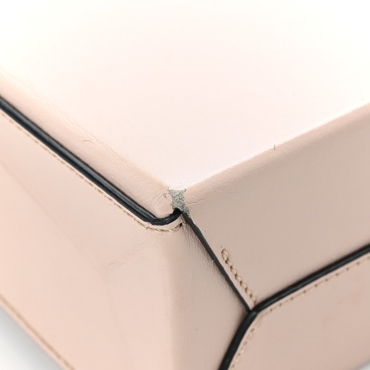 Fendi Vitello Fluffy Logo Small Shopping Bag Rosa Quarzo Black 11 of 12