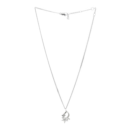 Christian Dior CHRISTIAN DIOR Crystal Logo Star Necklace Silver 2 of 4