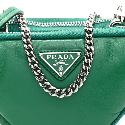 Prada Nappa Soft Padded Mini Triangle Crossbody Pouch Mango 8 of 9