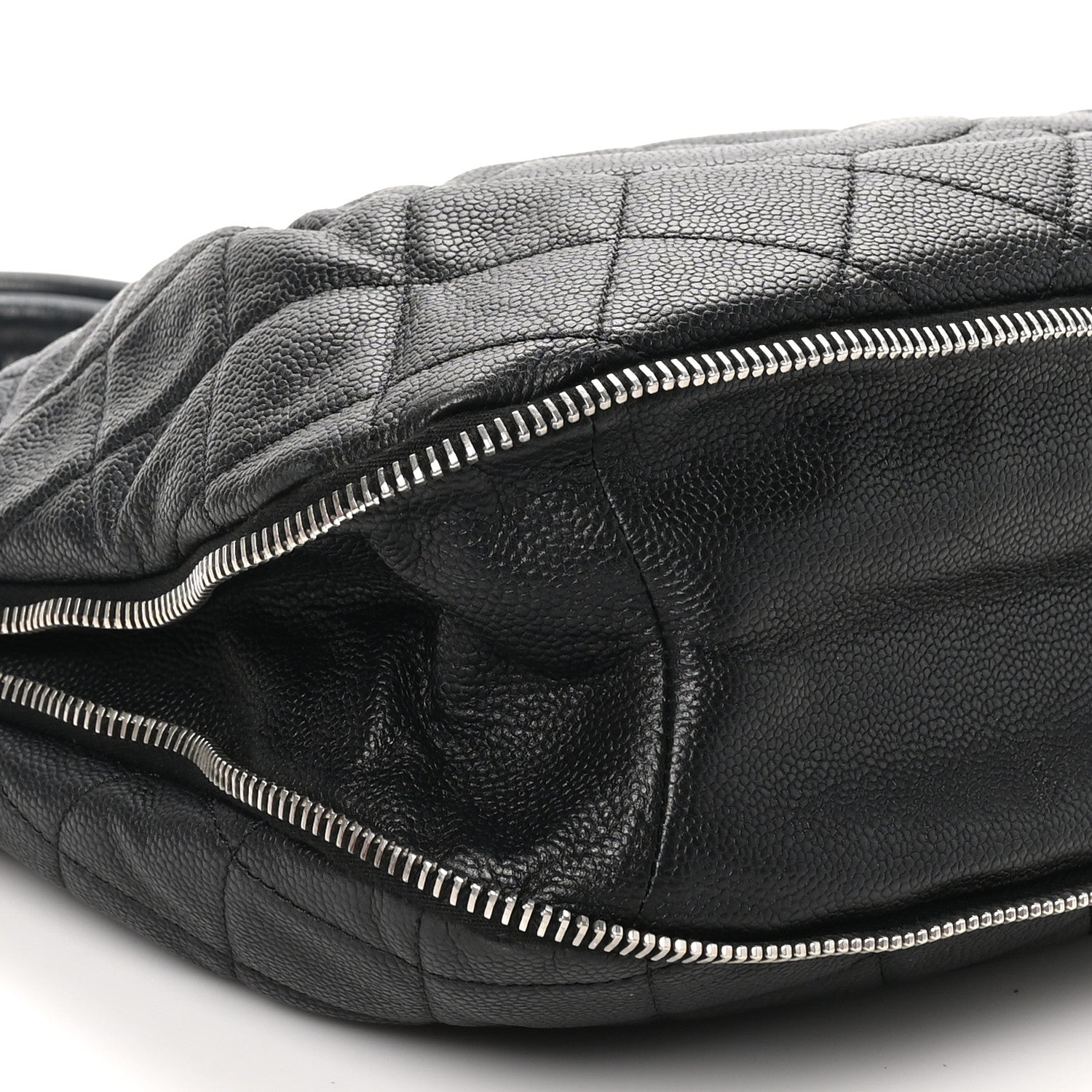 Chanel Caviar Quilted CC Zip Around Shoulder Bag Black 9 of 10