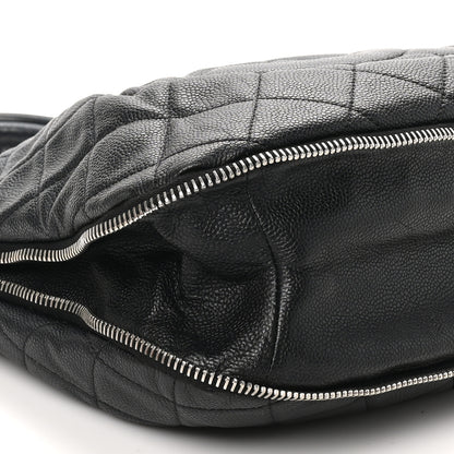 Chanel Caviar Quilted CC Zip Around Shoulder Bag Black 9 of 10