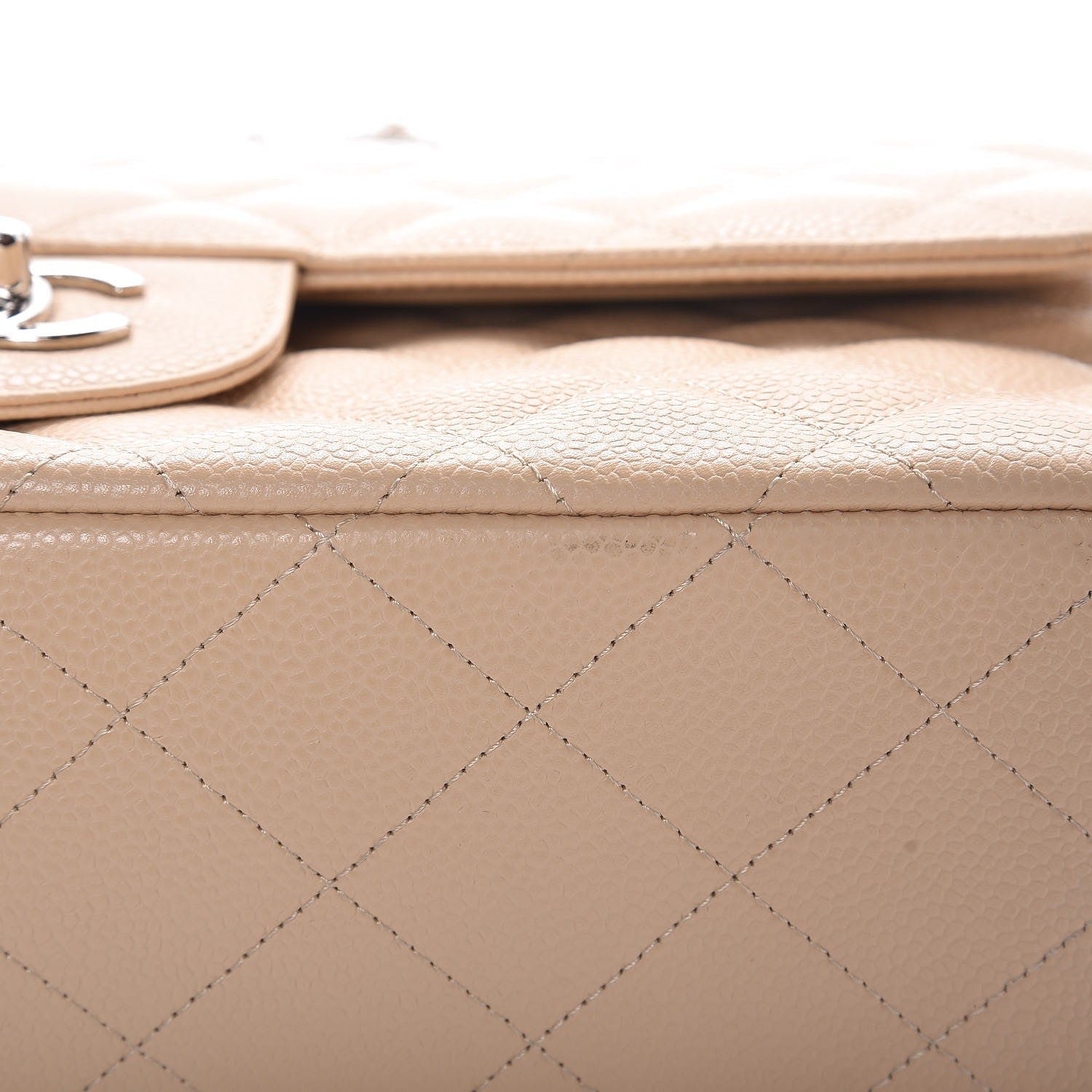 Chanel Caviar Quilted Jumbo Double Flap Beige Clair 10 of 18