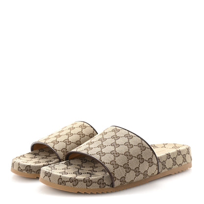 Gucci Canvas GG Monogram Mens Slide Sandals 12 Beige 4 of 10