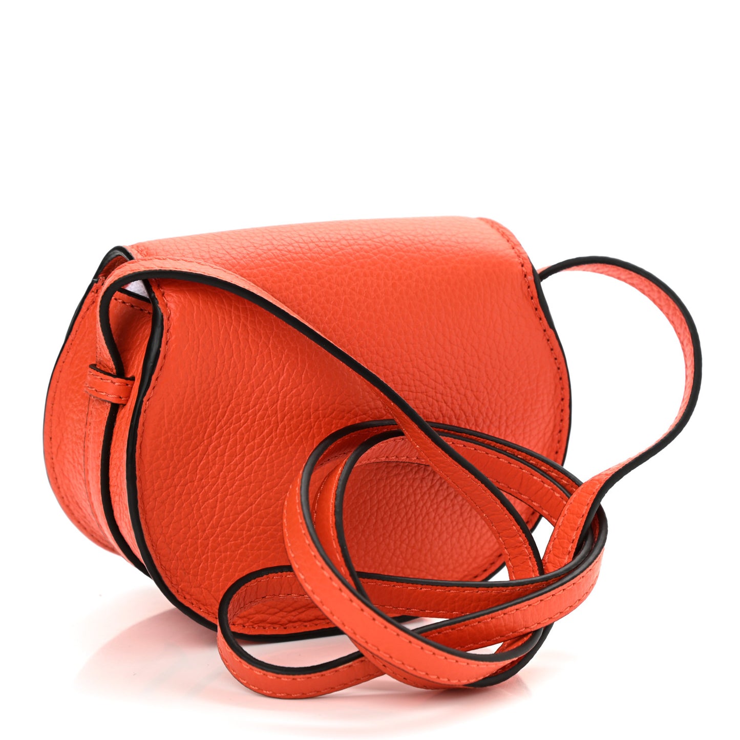 Calfskin Nano Marcie Saddle Bag Rusted Orange