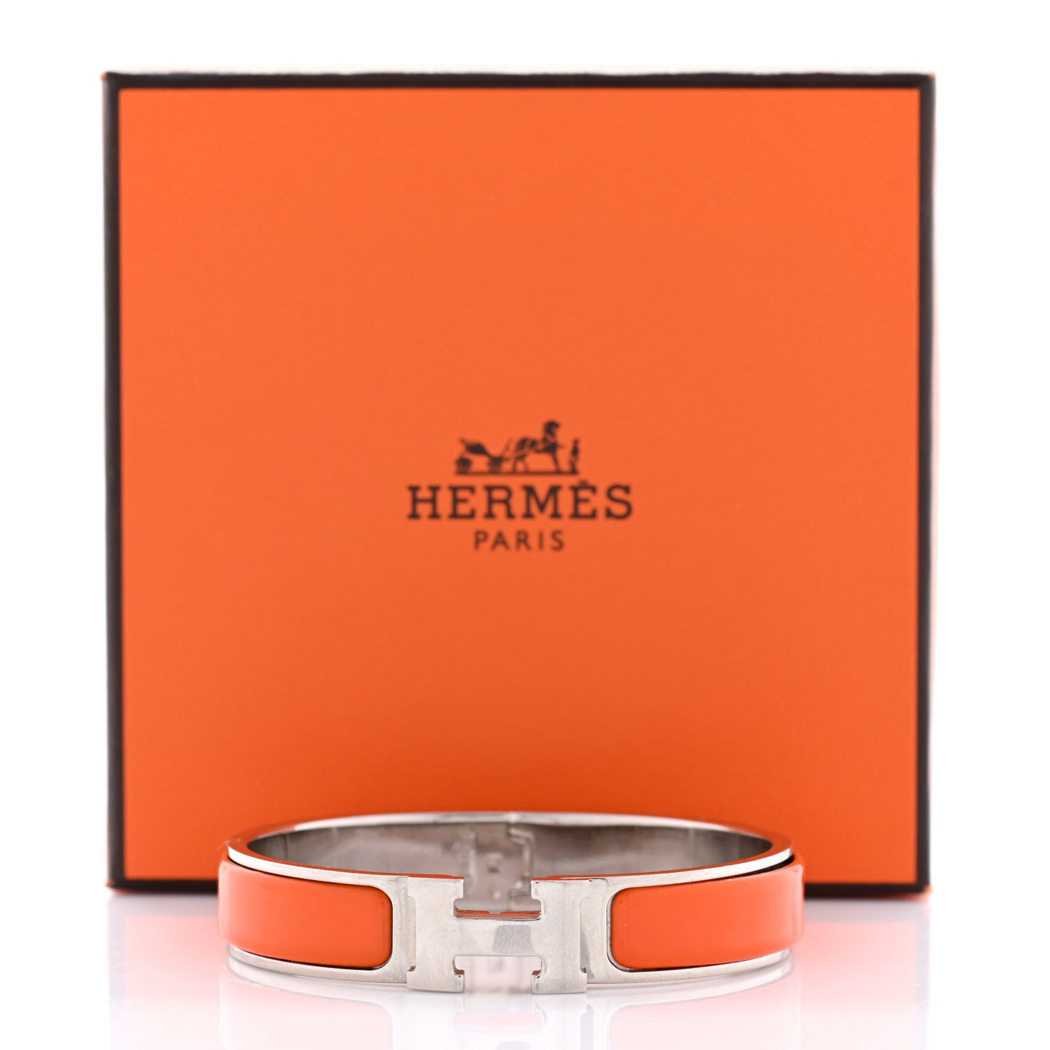 Hermes Enamel Narrow Clic Clac H Bracelet PM Orange 8 of 8