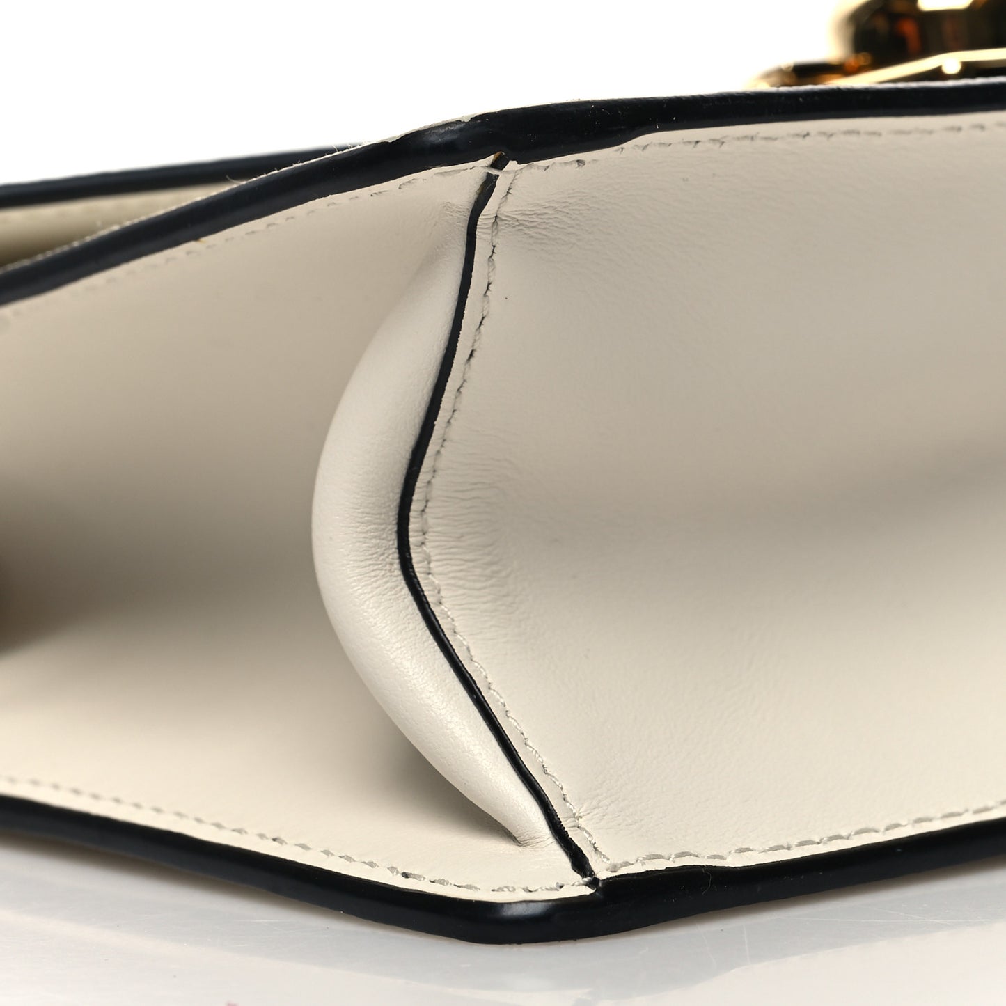 Saffiano Soft Calfskin Chain Shoulder Bag White