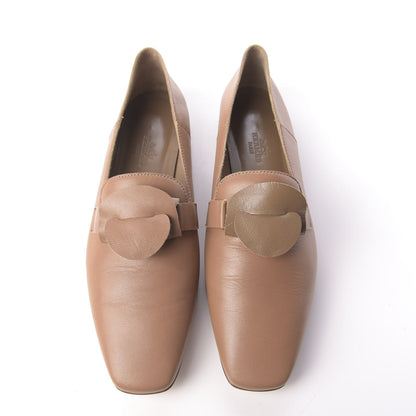 Hermes Supple Goatskin Womens Time Loafers 37 Havane 5 of 10