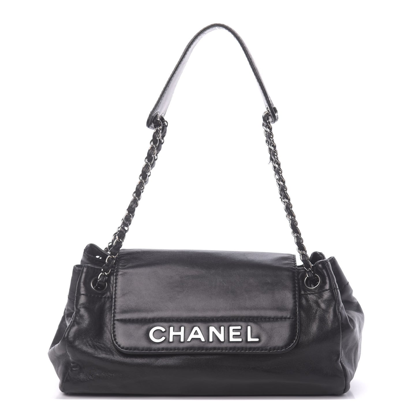 Lambskin Lax Accordion Flap Black