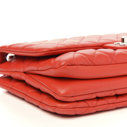 Chanel Lambskin Quilted 3 Flap Bag Red 5 of 10