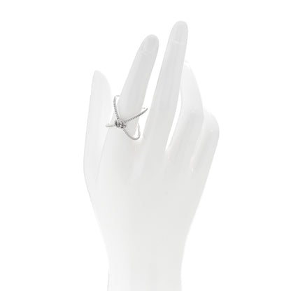 Gucci 18K White Gold Diamond Running G Cross Ring 55 7.25 2 of 5