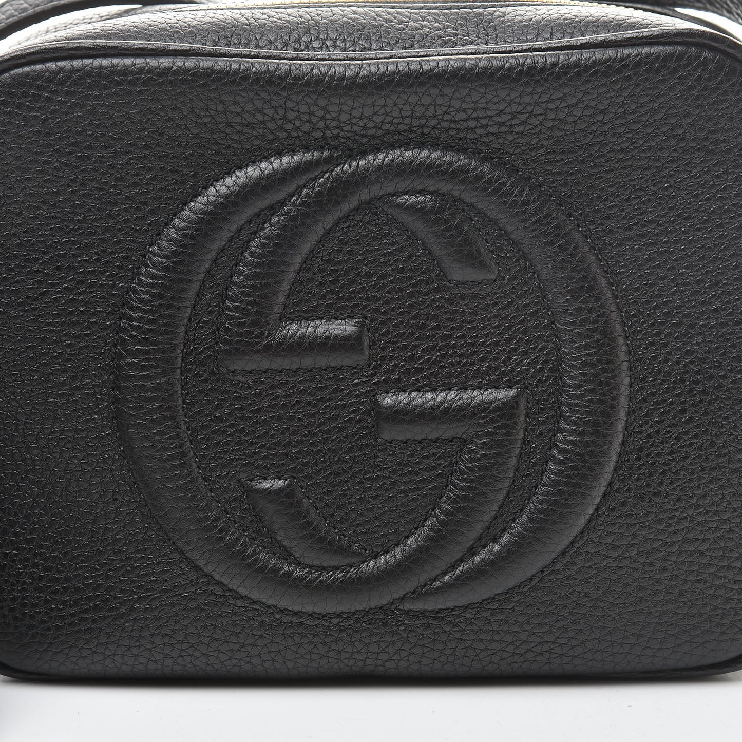 Pebbled Calfskin Small Soho Disco Bag Black