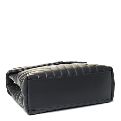 Saint Laurent Calfskin Y Quilted Monogram Medium Loulou Chain Satchel Storm 3 of 4