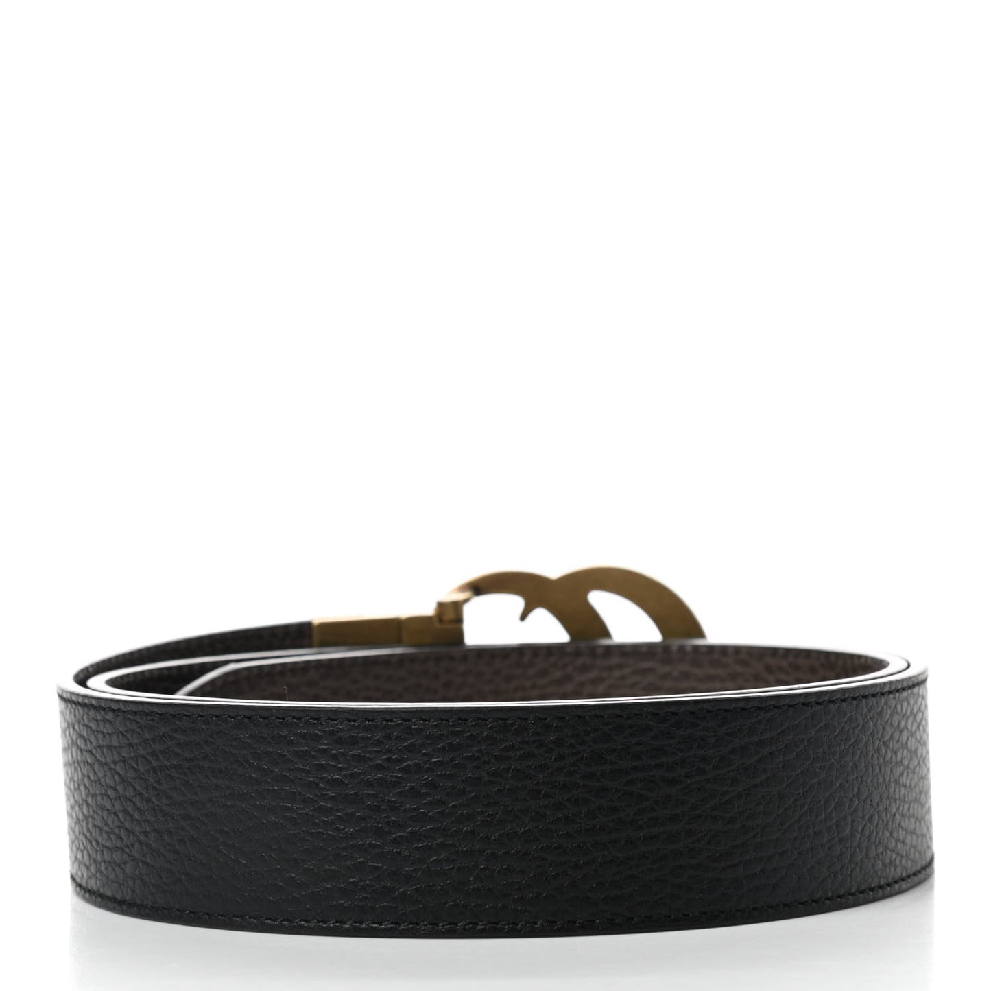 Dollar Calfskin Double G Reversible 37mm Belt 90 36 Black New Acero