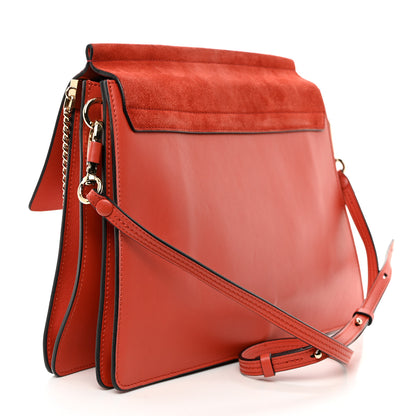 Chloe Calfskin Suede Medium Faye Shoulder Bag Sepia Red 2 of 10
