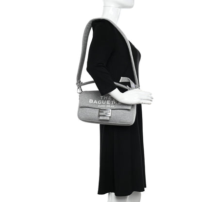 Fendi X MARC JACOBS Jersey Logo Medium Baguette Grey Ice 2 of 12