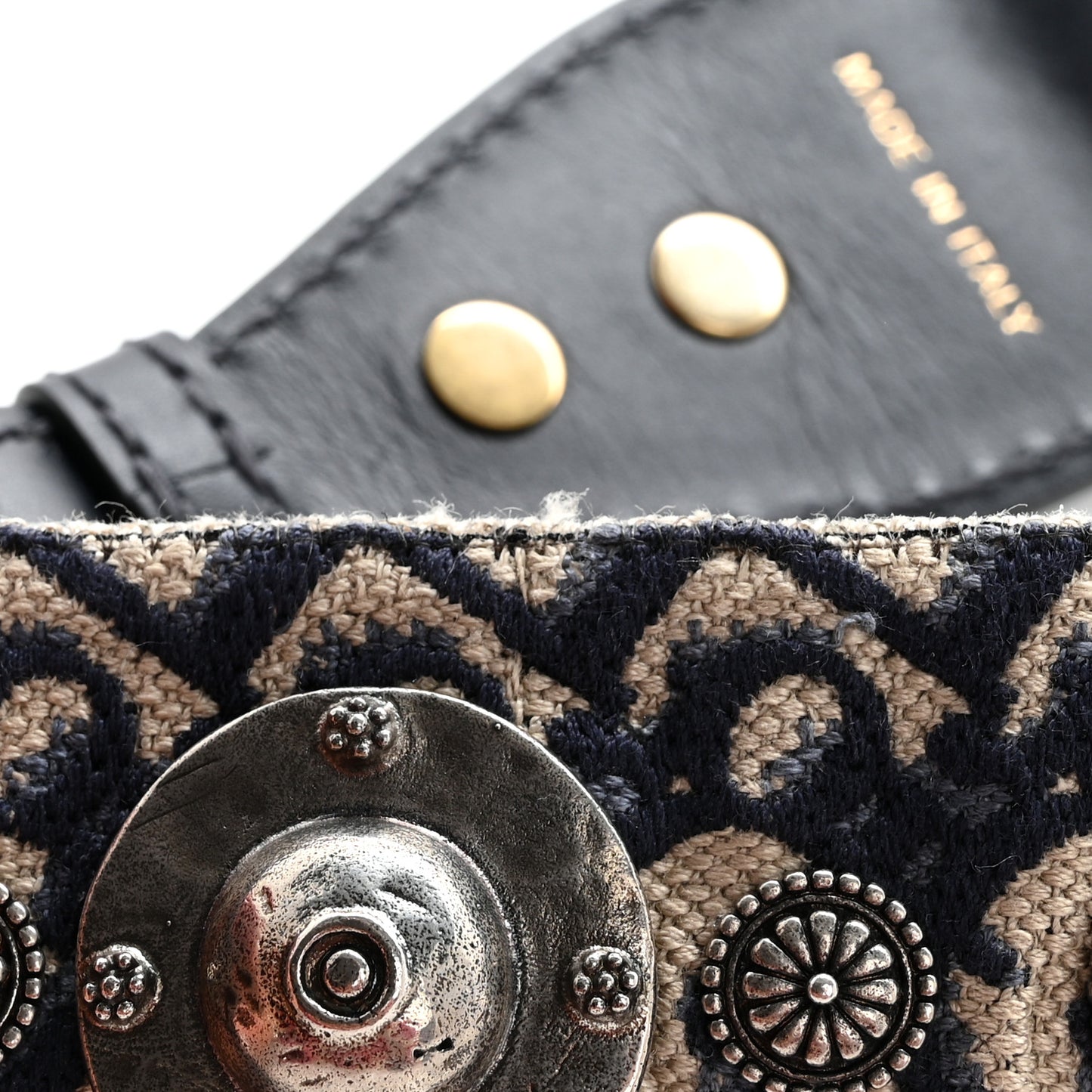Oblique Studded Shoulder Strap Blue