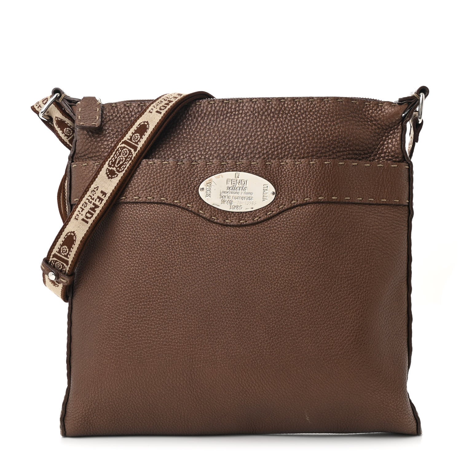 Fendi Cuoio Romano Selleria Messenger Brown 1 of 10