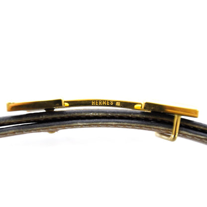 Hermes Leather Reversible H Belt Gold Black 70 4 of 7
