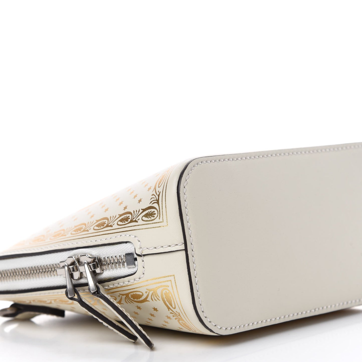 X SEGA Calfskin GUCCY Stars Mini Dome Shoulder Bag Mystic White Gold