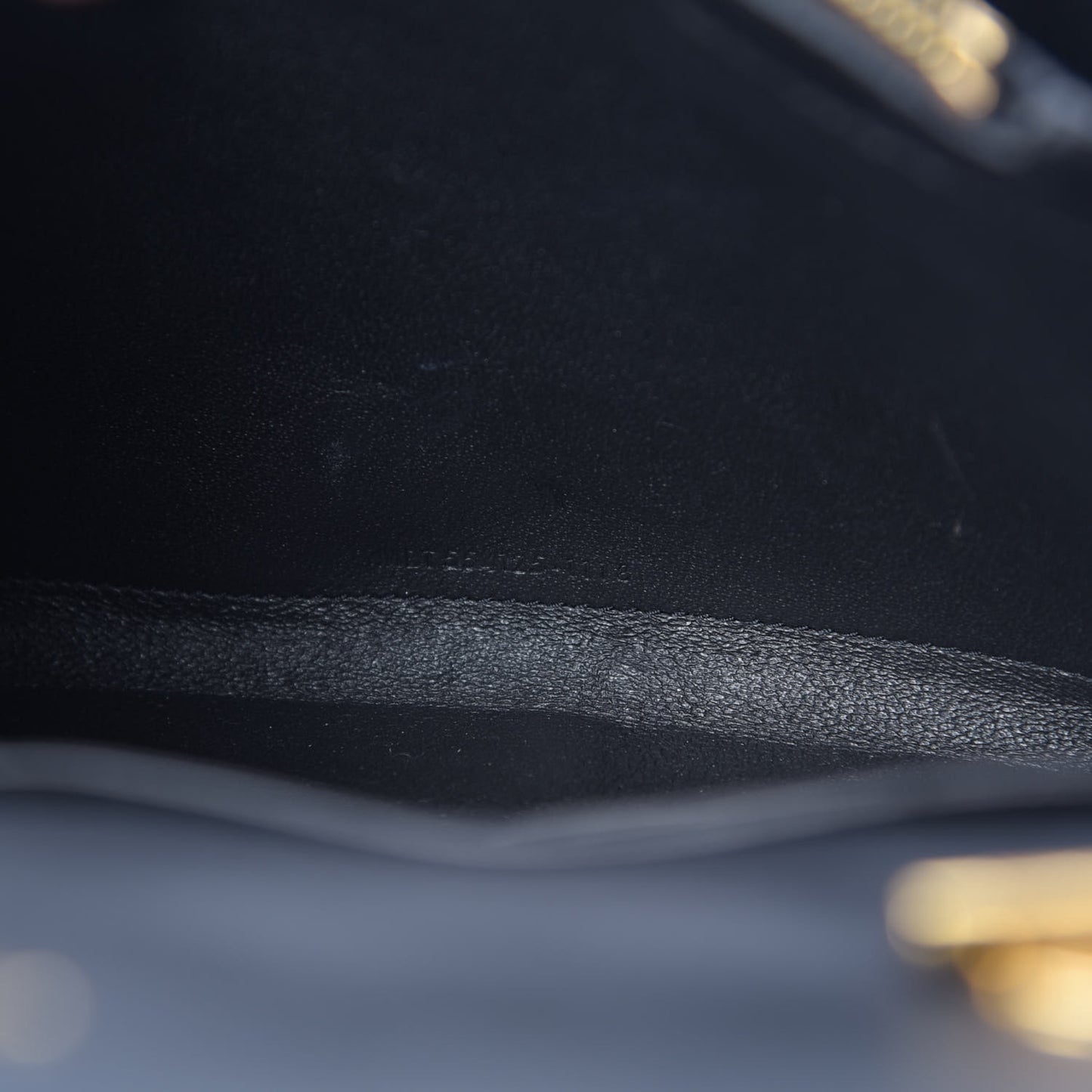Lambskin Matelasse Monogram Vicky Chain Wallet Black