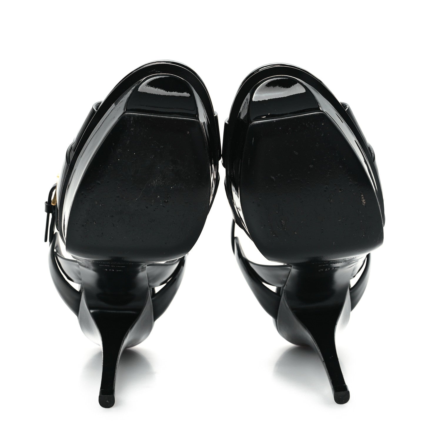 Saint Laurent Patent Tribute 105 Platform Sandals 38.5 Black 6 of 10