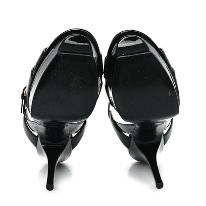Saint Laurent Patent Tribute 105 Platform Sandals 38.5 Black 6 of 10